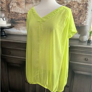 Liz Claiborne Woman Lime Green Sheer Top size 3X